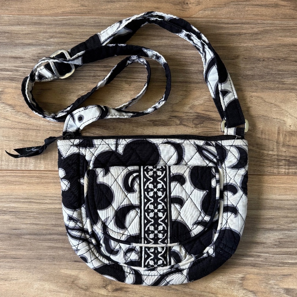 Vera Bradley Black & White Mini Crossbody Bag